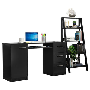 
                  
                    Load image into Gallery viewer, Madesa Home Office Desk 53&amp;quot; + Ladder Shelf Standing Bookcase - Black
                  
                