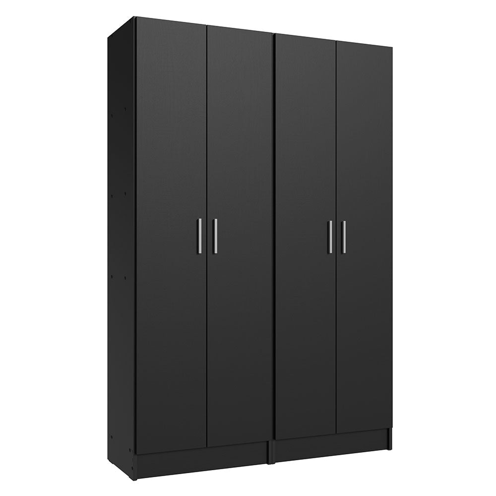 Madesa Garage Set 2 Pantry Storage Cabinet with 10 Utility Shelves 47 Inch Wooden Organization Unit for Garage - Black