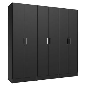 
                  
                    Load image into Gallery viewer, Madesa Garage Set 3 Pantry Storage Cabinet with 5 Utility Shelves 23 Inch Wooden Organization Unit for Garage - Black
                  
                