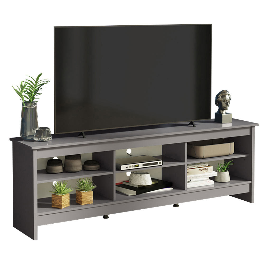 
                  
                    Load image into Gallery viewer, TV Stand with 6 Shelves and Cable Management, for TVs up to 75 Inches, Wood TV Bench, 23” H x 14&amp;quot; D x 71” L - Grey
                  
                