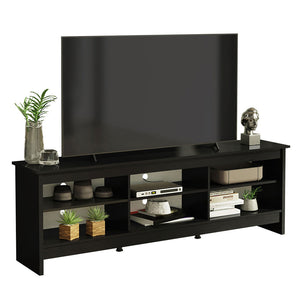 
                  
                    Load image into Gallery viewer, TV Stand with 6 Shelves and Cable Management, for TVs up to 75 Inches, Wood TV Bench, 23” H x 14&amp;quot; D x 71” L - Black
                  
                