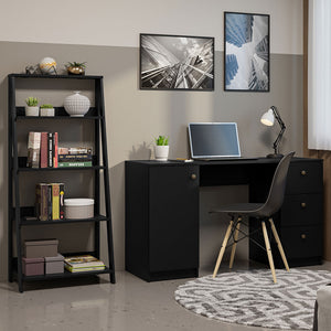 
                  
                    Load image into Gallery viewer, Madesa Desk with Drawer 53&amp;quot; + Ladder Shelf Standing Bookcase - Black
                  
                