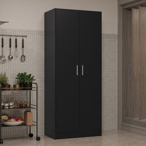 
                  
                    Load image into Gallery viewer, Madesa Kitchen Pantry Storage Cabinet 2 Doors with 5 Utility Shelves 23 Inch Wooden Organization Unit for Kitchen - Black
                  
                