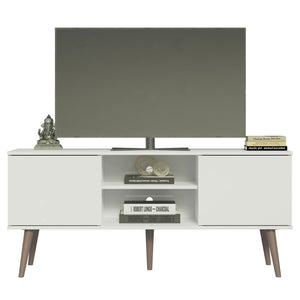 
                  
                    Load image into Gallery viewer, Modern TV Stand with 2 Doors, 2 Shelves for TVs up to 55 Inches, Wood Entertainment Center 23&amp;#39; H X 15&amp;#39;&amp;#39; D X 54&amp;#39;&amp;#39; L - White
                  
                