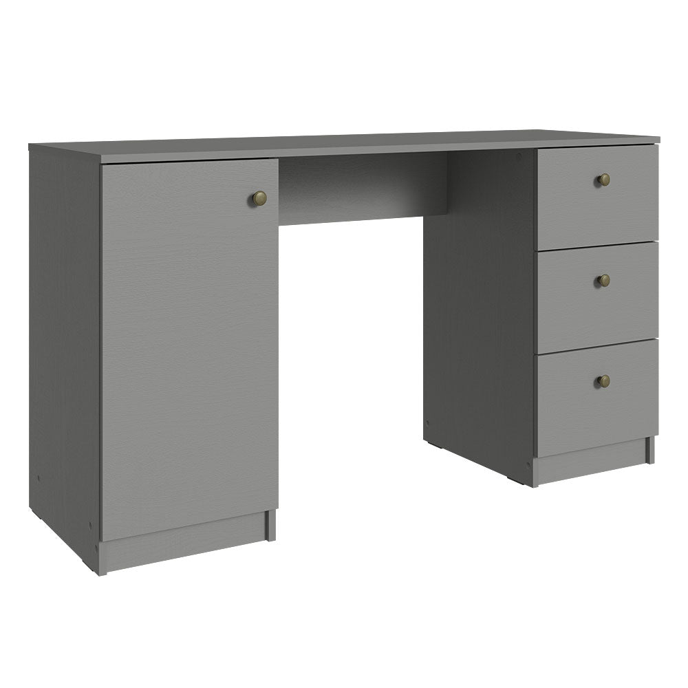 
                  
                    Load image into Gallery viewer, Modern 53 inch Computer Writing Desk with Drawers and Door, Executive Desk, Wood PC Table, 30” H x 18” D x 53” W - Grey
                  
                