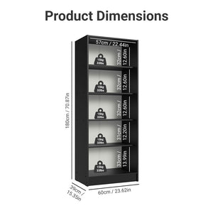 
                  
                    Load image into Gallery viewer, Madesa Kitchen Pantry Storage Cabinet 2 Doors with 5 Utility Shelves 23 Inch Wooden Organization Unit for Kitchen - Black
                  
                