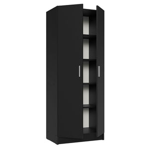 
                  
                    Load image into Gallery viewer, Madesa Kitchen Pantry Storage Cabinet 2 Doors with 5 Utility Shelves 23 Inch Wooden Organization Unit for Kitchen - Black
                  
                