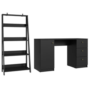 
                  
                    Load image into Gallery viewer, Madesa Desk with Drawer 53&amp;quot; + Ladder Shelf Standing Bookcase - Black
                  
                