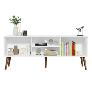 
                  
                    Load image into Gallery viewer, Madesa TV Stand Mid-Century Console with 2 Doors and 2 Shelves and Metal Knobs for 55, 65 Inch Media Storage Media Console Entertainment Center Wooden Television Cabinet - White
                  
                