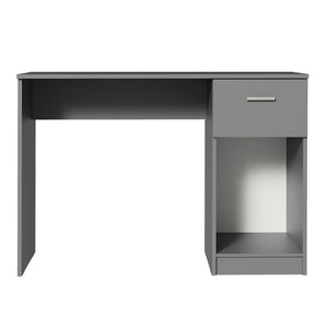 
                  
                    Load image into Gallery viewer, Compact Computer Desk Study Table for Small Spaces Home Office 43 Inch Student Laptop PC Writing Desks with Storage and Drawer - Grey
                  
                