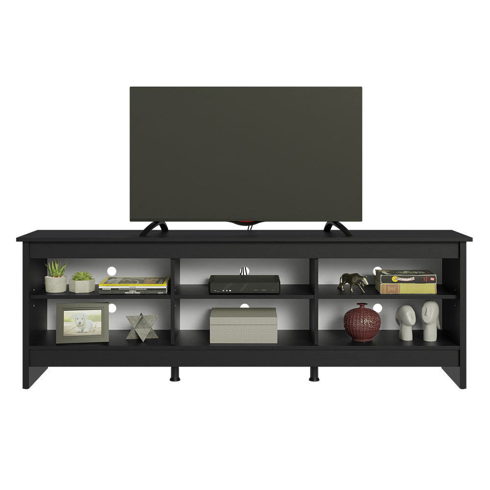 
                  
                    Load image into Gallery viewer, Madesa 6 Shelves TV Stand up to 75&amp;quot; + Ladder Shelf Standing Bookcase - Black
                  
                