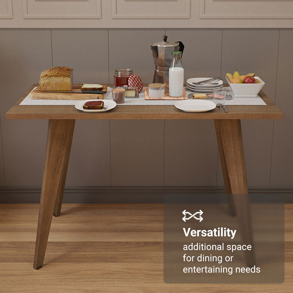 
                  
                    Load image into Gallery viewer, Madesa Compact Dining Table with Wooden Surface Breakfast Table for Kitchen, Dining Room, or Breakfast Nook Ideal for Serving Meals and Snacks - Rustic
                  
                