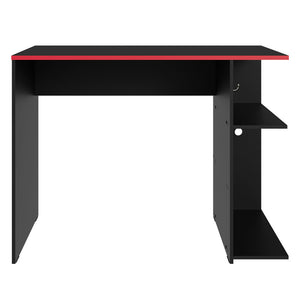 
                  
                    Load image into Gallery viewer, Compact Gaming Computer Desk with 2 Shelves, Cable Management and Large Monitor Stand, Wood, 21&amp;quot; D x 39&amp;quot; W x 30&amp;quot; H - Black/Red
                  
                