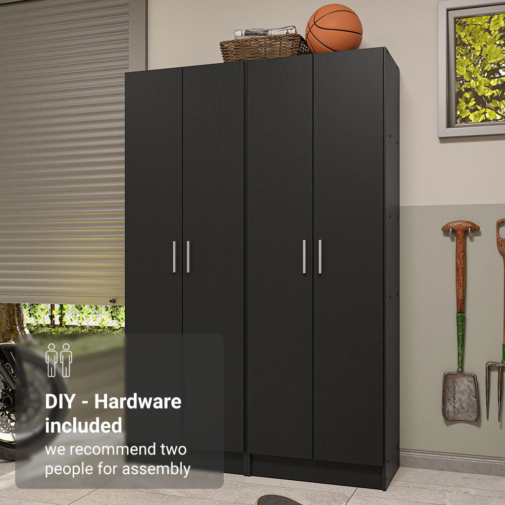 
                  
                    Load image into Gallery viewer, Madesa Garage Set 2 Pantry Storage Cabinet with 10 Utility Shelves 47 Inch Wooden Organization Unit for Garage - Black
                  
                