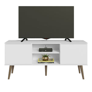 
                  
                    Load image into Gallery viewer, Madesa TV Stand 2 Doors and 2 Shelves 55&amp;quot; + Ladder Shelf Standing Bookcase - White
                  
                