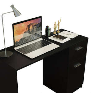 
                  
                    Load image into Gallery viewer, Compact Computer Desk Study Table for Small Spaces Home Office 43 Inch Student Laptop PC Writing Desks with Storage and Drawer - Black
                  
                