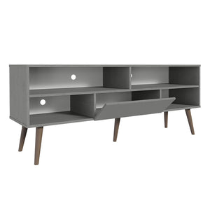 
                  
                    Load image into Gallery viewer, Modern TV Stand with 1 Door, 4 Shelves for TVs up to 65 Inches, Wood Entertainment Center 23&amp;#39;&amp;#39; H x 15&amp;#39;&amp;#39; D x 59&amp;#39;&amp;#39; L - Grey
                  
                