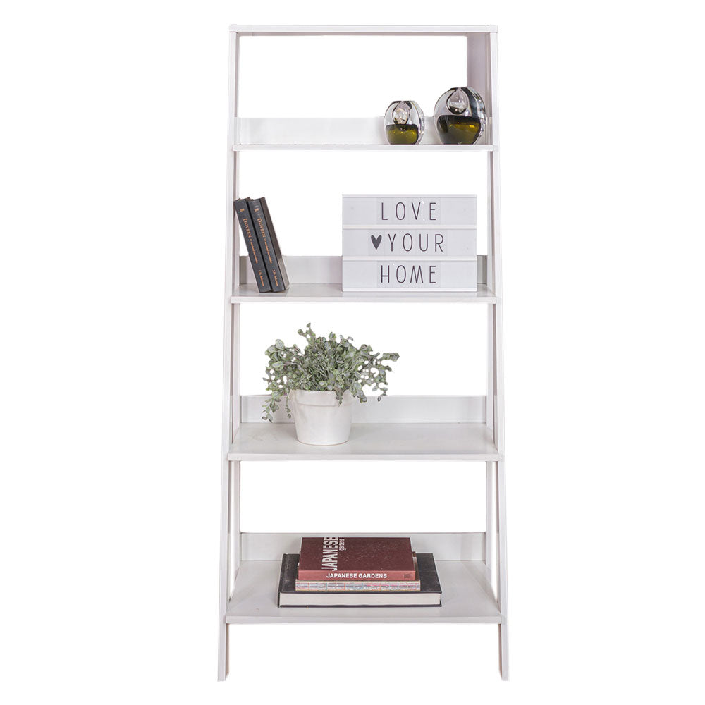 
                  
                    Load image into Gallery viewer, MADESA 5-TIER LADDER SHELF WITH STORAGE SPACE, FREE STANDING BOOKSHELF, WOOD, 15&amp;quot; D X 24&amp;quot; W X 53&amp;quot; H – WHITE
                  
                