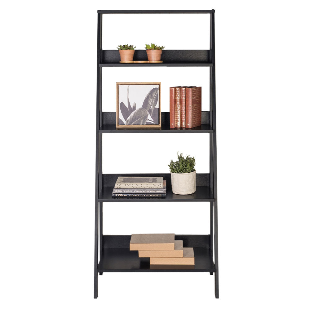 
                  
                    Load image into Gallery viewer, MADESA 5-TIER LADDER SHELF WITH STORAGE SPACE, FREE STANDING BOOKSHELF, WOOD, 15&amp;quot; D X 24&amp;quot; W X 53&amp;quot; H – BLACK
                  
                