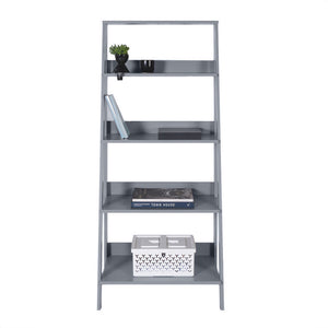 
                  
                    Load image into Gallery viewer, MADESA 5-TIER LADDER SHELF WITH STORAGE SPACE, FREE STANDING BOOKSHELF, WOOD, 15&amp;quot; D X 24&amp;quot; W X 53&amp;quot; H – GREY
                  
                