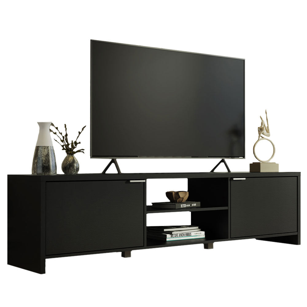 
                  
                    Load image into Gallery viewer, TV Stand for TV&amp;#39;s up to 80 inches, 71 inch, TV Table with Cable Management, Wooden, 18&amp;#39;&amp;#39; H x 15&amp;#39;&amp;#39; D x 71&amp;#39;&amp;#39; L - Black
                  
                