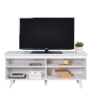 
                  
                    Load image into Gallery viewer, MADESA TV STAND WITH 4 SHELVES AND CABLE MANAGEMENT, 53 INCH TV TABLE FOR TVs UP TO 55 INCHES, WOODEN ENTERTAINMENT CENTER, 23” H X 15&amp;quot; D X 53” L - WHITE
                  
                