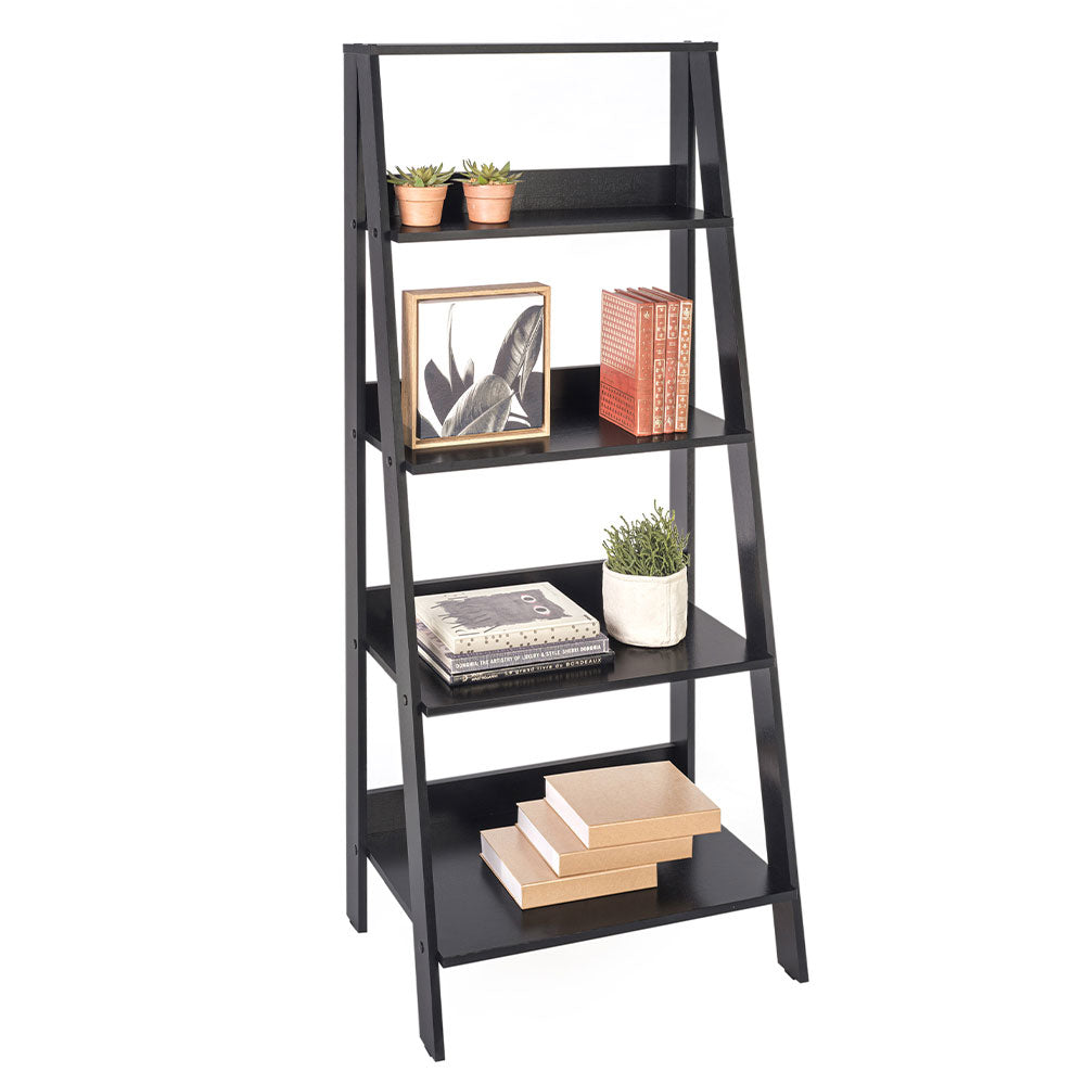 
                  
                    Load image into Gallery viewer, MADESA 5-TIER LADDER SHELF WITH STORAGE SPACE, FREE STANDING BOOKSHELF, WOOD, 15&amp;quot; D X 24&amp;quot; W X 53&amp;quot; H – BLACK
                  
                