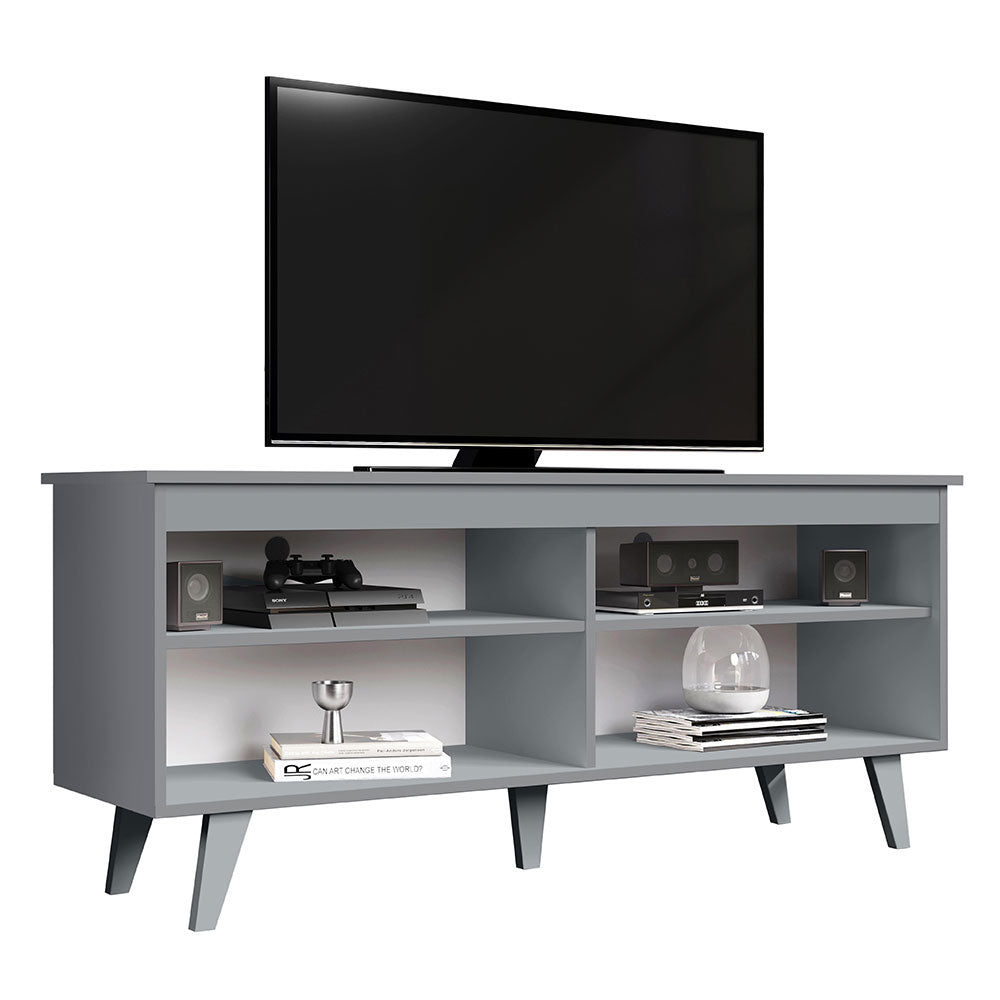 
                  
                    Load image into Gallery viewer, MADESA TV STAND WITH 4 SHELVES AND CABLE MANAGEMENT, 53 INCH TV TABLE FOR TVs UP TO 55 INCHES, WOODEN ENTERTAINMENT CENTER, 23” H X 15&amp;quot; D X 53” L - GREY
                  
                