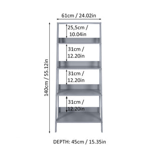 
                  
                    Load image into Gallery viewer, MADESA 5-TIER LADDER SHELF WITH STORAGE SPACE, FREE STANDING BOOKSHELF, WOOD, 15&amp;quot; D X 24&amp;quot; W X 53&amp;quot; H – GREY
                  
                