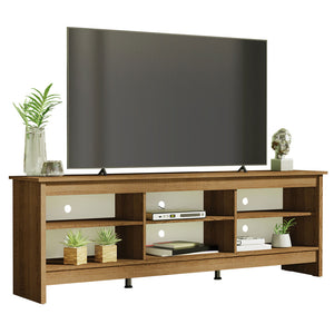 
                  
                    Load image into Gallery viewer, TV Stand with 6 Shelves and Cable Management, for TVs up to 75 Inches, Wood TV Bench, 23” H x 14&amp;quot; D x 71” L - Rustic
                  
                